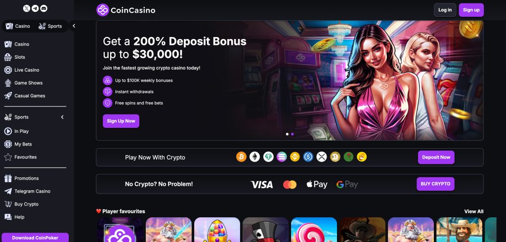 Coin Casino domovská stránka nejlepší online casino